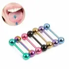 Bar Tongue Bars D Tounge RingsColorful Steel Body Jewelry Piercing 7 PCS