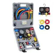 OMT AC Diagnostic Manifold Gauge Set 4 Way HVAC Gauges for R1234yf R404a R134a