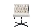 Maestro Furniture Koda Teddy Fabric Vanity Swivel Home Office Task Working Computer Chair Cream