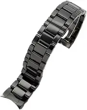 YCBFGAZATK Ceramic Watch Band Substitute Fit For Armani a Ar1451 1452 1400 1410 Black Men's Clasp Watchband Accessories 24mm
