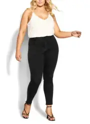 CITY CHIC Skylar Skinny Jeans in Black Plus Size Large / 20S NWT [RRP $99.95]