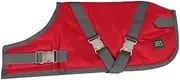 Zeez Waterproof Dog Coat, Ruby Red/Grey, Size 32