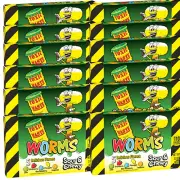 Toxic Waste Sour & Chewy Gummy Worms – 12 Count Box (3 oz Each)