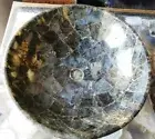 Labradorite Stone Wash Basin Sink, Round Marble Sink Crystal Stone Bathroom Sink