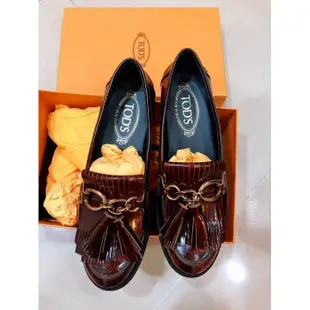 【二手正品】 TOD'S 流蘇 牛津鞋 豆豆鞋 牛皮 尺寸齊全 全新