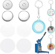 uxcell 10 Sets Button Maker Supplies 37mm / 1.46 Inch Blank Badge Button Parts Badge Parts with Blank Paper for Hand Press Crafts Making Double-Sided Keychain, Blue