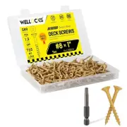 WELLOCKS Deck Screws 1", Wood Screws #8×1", Tan 289 PCS, Superior Rust