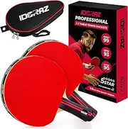 Idoraz Ping Pong Paddle Professional Racket - Table Tennis Racket with Carrying Case - ITTF Approved Rubber for Tournament Play - Best Table Tennis Paddle