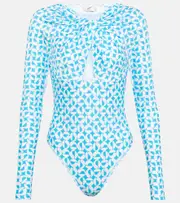 [Coperni] Coperni Twisted printed cutout jersey top AU 14 multicoloured