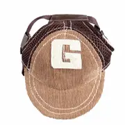 Dog Travel Sunshade Sunscreen Cap Outdoor Sports Breathable Baseball Dog Corduroy Hat Adjustable, Size: S(Coffee)