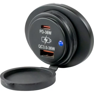 Sea-Dog Oval Surface Mount USB 3.0 ; USB-C Power Socket
