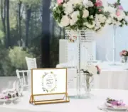 8 Pack 5 x 7 Gold Table Number Holder Sign Holder Clear Frames, Acrylic