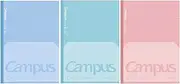 KOKUYO Campus Feels Flat Notebooks, Dot B 6mm Ruled, Semi-B5, 30 Sheets, 35 Lines, Pack of 3, Blue, Green and Pink, Japan Import (NO-FL3CBTX3)