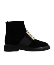 Drill button ankle boots 35 black