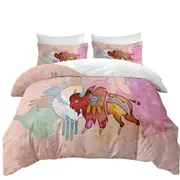 Native American Animal Art Painted Buffalo Quilt Cover