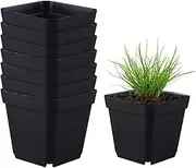 Pots for Seedlings, 50pcs Seedling Cups, Square Black Reusable Seedling Pot, Starter Pots with Drainage Holes, Gardening Kit Nursery Pot for Plants, Vegetables, Fruits, Cuttings, Succulent