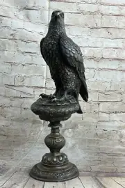 Handmade 100% Real Bronze Statue AMERICAN BALD EAGLE Figure Sculpture Artwork