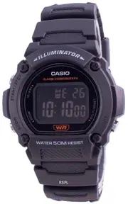 Casio Digital Alarm Chronograph Illuminator Stopwatch W-219H-8B 50M Mens Watch