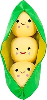 Plush Toy Pea Pod Doll Stuffed Toy Cushion Cuddly Toy Pea Pod, for Playing and Cuddling, Soft Cuddly Toy for Girls, Boys, Babies (25 cm, Yellow Beans)