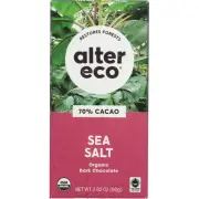 Alter Eco Organic 70% Cacao Dark Chocolate Bar Sea Salt 2.82 Oz