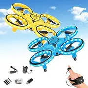 The Hover Pro Hand Drone, RC Quadcopter Aircraft, Viral Hand-gestured Control, Foldable Remote Control, 360° Flips With Smart Watch Controlled (MIX)