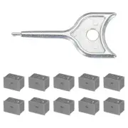 10pcs Port Blocker Locking SFP Port/Dust Blocker with Metal Coded Keys,Grey
