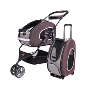 IBIYAYA 5-in-1 Combo EVA Pet Carrier/Pram/Stroller Backpack - Chocolate