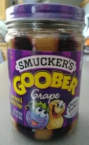 2 Smucker's Goober Peanut Butter & Grape Jelly Stripes 18 oz jars