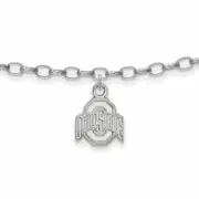 Sterling Silver The Ohio State 9 inch Anklet