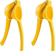 2 Pcs Lemon Squeezer Hand Press Aluminum Alloy Lime Squeezer Manual Citrus Juicer Multipurpose Lime Juicer for Kitchen Bar Restaurant(yellow,2pcs)