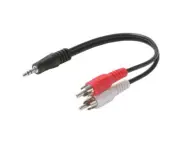 Steren 6in 3.5mm Stereo Plug to 2-RCA Plug Y Audio Cable