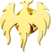 [PIANPIAN] CAREG Phoenix Tattoo Logo Butterfly Shirt Buckle Men Brooch Stainless Steel Lapel Pins fit for Mens Badge Suit Groom Wedding Favor Gift Durable (Color : Gold)