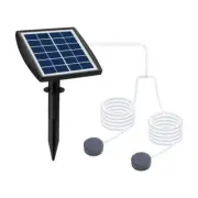 6V 2W Plug-in Solar Oxygen Pump with 8.2ft Pipe 2 Air Bubble Stones Fish Tank Ox