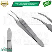Graefe Iris Forceps 1x2 Teeth Curved 3″ Micro Surgery Ophthalmic Instruments