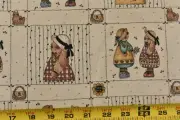 16" Long, Girls & Bunny-Rabbits on Tan Quilt Cotton, Spectrix/Stubbs, P3045