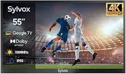 SYLVOX Outdoor TV, 55 inch Smart TV Waterproof Outdoor TVs, 4K Weatherproof Television for Outside, Support Google Assistant, Chromecast, 1000 nit Brightness Partial Sun (Deck Pro 2.0,2024)
