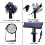 Vikus Solar Spotlights Outdoor, 4 Pack Headlights IP65 Waterproof Color Changing Security, Wall Lights Garden Yard Driveway Pool Area 6000K