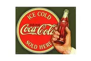 Coke Ice Cold Bullseye Metal Tin Sign