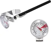 uxcell Bimetal Thermometer with 9in Stainless Steel Stem & 1.5in Dial, -10-110°C Temperature Range, Shatterproof Plastic Lens with Black Sheath - Industrial Grade