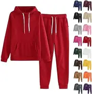 [Generic] Fashion Track Suits for Women Set-2 Piece Sets Lounge Sets Jogger Sets New Long Sleeve Crewneck Hoodies with Sweatpant
