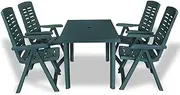 Outdoor Dining Set Plastic Green Patio Table Chairs Chair Garden Lawn Bench & Balcony Furniture Pieces Perfect for Deck