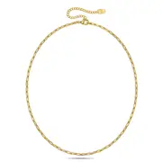 Paperclip Link Chain Gold Plated Necklace
