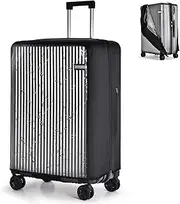 [oscaurt] Luggage Cover Travel Suitcase Protector, No Disassembly Clear PVC Luggage Covers for Suitcase Transparent Protector, Black, 28 inch