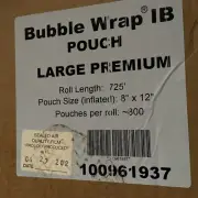 BUBBLE WRAP IB POUCH LARGE PREMIUM (800CT) 8"X12", 725 FT #100961937