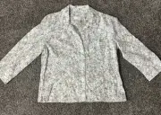 NWT Christopher & Banks small white and tan patterned lightweight blazer jacket