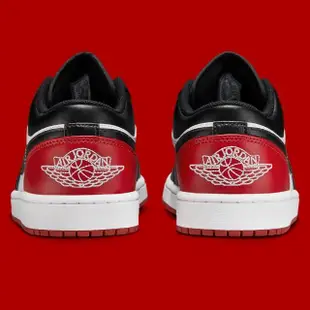 【NIKE 耐吉】休閒鞋 Air Jordan 1 Low Bred Toe 黑紅腳趾 男鞋 553558-161