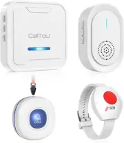 CallToU Wireless Caregiver Pager Alert Home System Watch, Call Button, Receivers