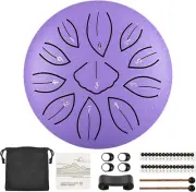 Steel Tongue Drum, Steel Alloy Drum, 11 Note 6 Inch Tongue Drum, Hand Pan Dru...