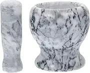 Luxshiny 1Set Marble Garlic Manual Grinding Pot Pestle Kit for Home Use Versatile Kitchen Garlic Chopper Spice Crusher Efficiently Crush Spices Random Color