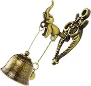 Vintage Elephant Doorbell Chime Retro Metal Entry Alert Decor for Home Shop Durable Wind Bell Chic Wall Hanging for Unique Aesthetic Appeal